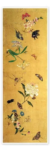 100 mariposas, flores e insectos, detalle. de Chen Hongshou Bridgeman Images