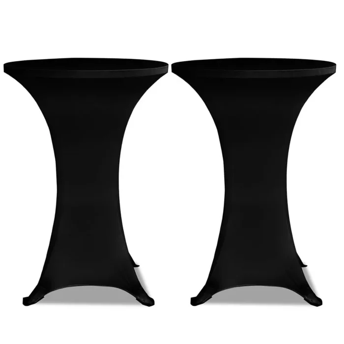 2 Manteles negros ajustados para mesa de pie – 60 cm diámetro