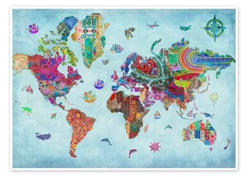 24838 World Map Quilt (Variant 1) de Aimee Stewart MGL Licensing