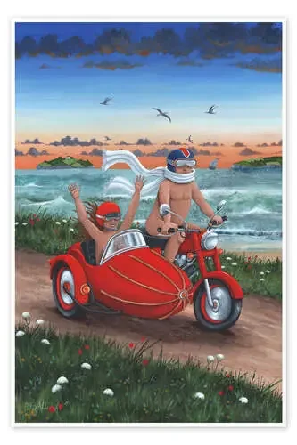 26090 Motorbike and sidecar de Peter Adderley MGL Licensing