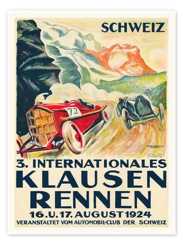 3rd International Klausen Race 1924 (German) de Vintage Advertising Collection Nook Vintage Archive