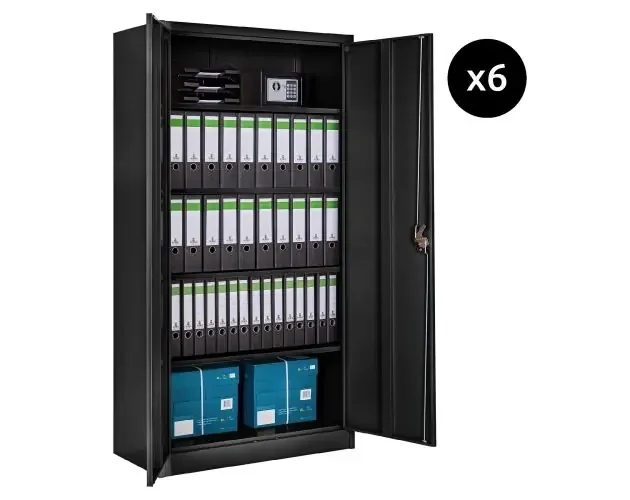 6 armarios archivadores con cierre de seguridad y 5 alturas 180x90x40cm, ne | Brico Depôt Edizione Limitata