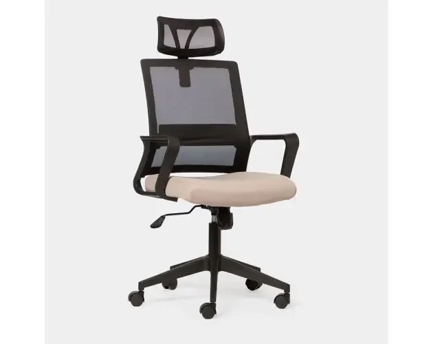 A Buon Prezzo Silla de escritorio negra y beige leima | Brico Depôt
