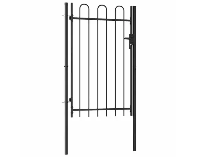 A Buon Prezzo vidaXL cancela de valla con una puerta y arcos acero negro 1×1,5 m | Brico Depôt