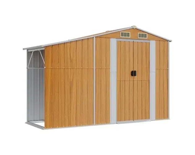 A Buon Prezzo vidaXL cobertizo de jardín acero galvanizado marrón 277x93x179 cm | Brico Depôt
