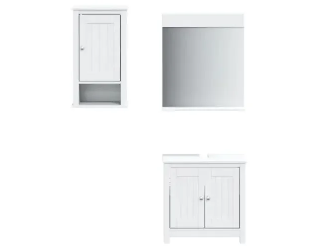 A Buon Prezzo vidaXL juego de muebles de baño berg 3 pzas madera maciza pino blanco | Brico Depôt