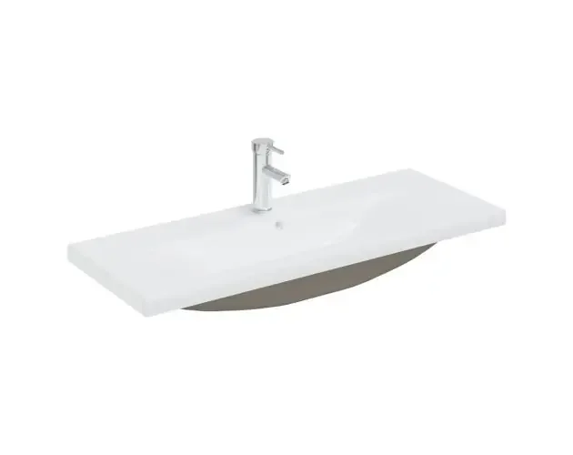 A Buon Prezzo vidaXL lavabo empotrado con grifo cerámica blanco 101x39x18 cm | Brico Depôt