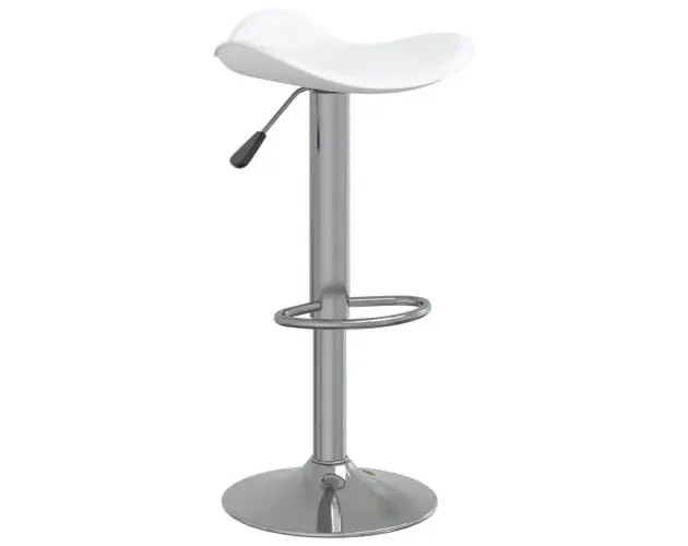A Buon Prezzo vidaXL taburete de cocina de acero cromado y cuero artificial blanco | Brico Depôt