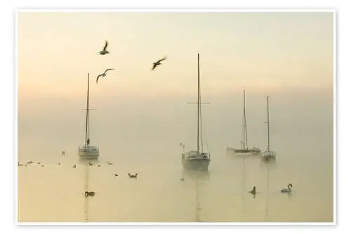 A misty morning over Lake Windermere Lake District Science Photo Library