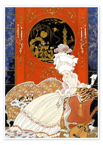 A woman reading a letter de Georges Barbier Bridgeman Images