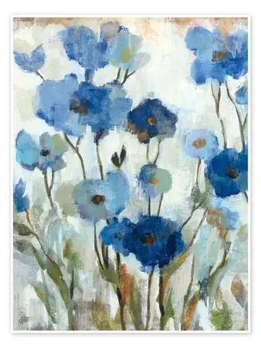 Abstracted Floral in Blue II de Silvia Vassileva Wild Apple Graphics