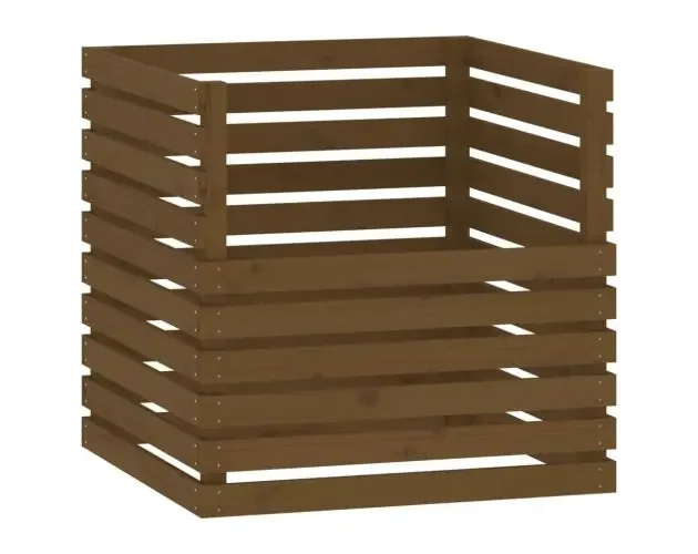 Acquista Ora vidaXL compostador de madera maciza de pino marrón miel 80x80x78 cm | Brico Depôt