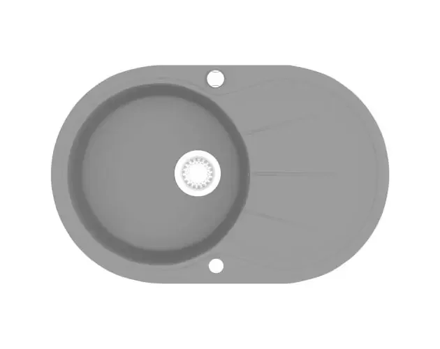 Acquista Ora vidaXL fregadero de cocina de granito con un seno ovalado gris | Brico Depôt