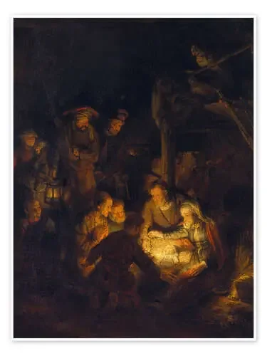 Adoración de los pastores, 1646 de Rembrandt van Rijn ARTOTHEK