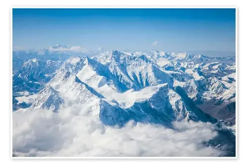 Aerial view of mount Everest, Himalaya de Matteo Colombo
