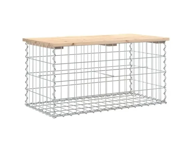 Affare vidaXL banco de jardín diseño gaviones madera maciza pino 83x44x42 cm | Brico Depôt