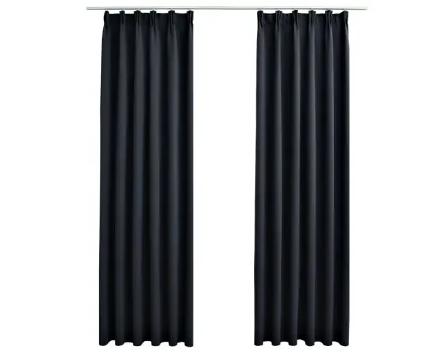 Affare vidaXL cortinas opacas con ganchos 2 unidades gris antracita 140x175cm | Brico Depôt