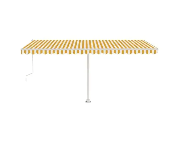 Affare vidaXL toldo de pie automático amarillo y blanco 500×300 cm | Brico Depôt
