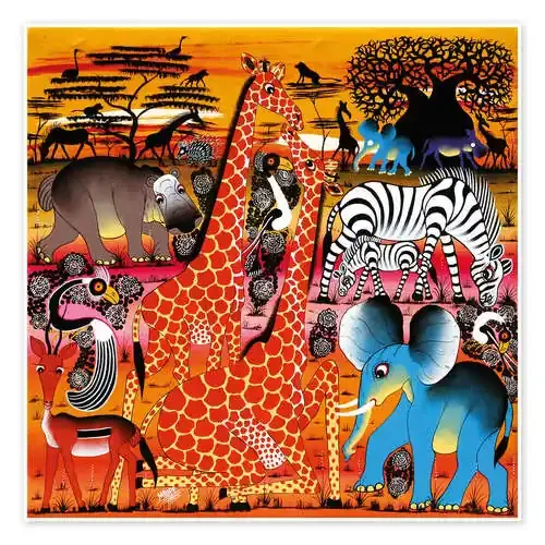Africa at sunset de Mrope Tanzania Art & Licensing