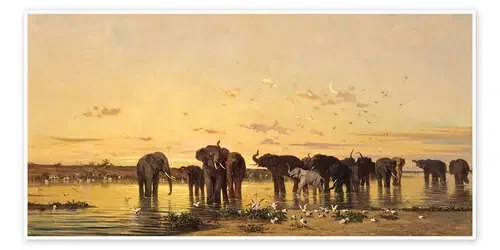 African Elephants de Charles Emile de Tournemine Bridgeman Images