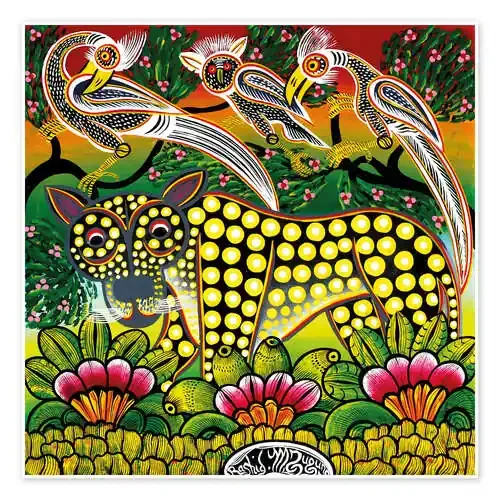 Age leopard in the bush thicket de Mzuguno Tanzania Art & Licensing