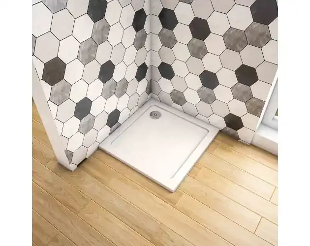 Aica plato de ducha cuadrado blanco 70x70x3cm+accesorios de desagüe | Brico Depôt Autentico