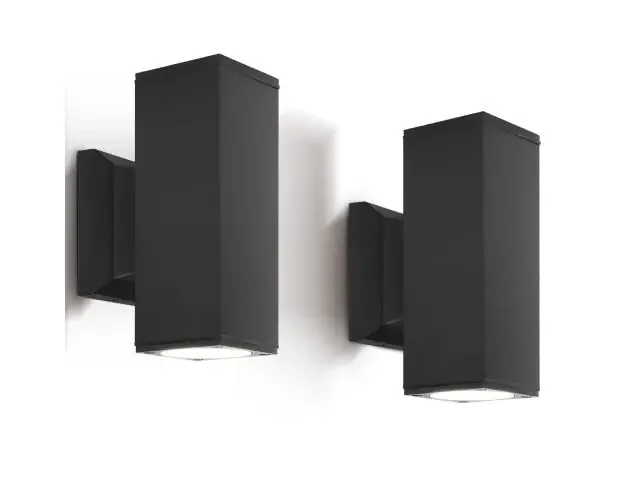 Aigostar aplique pared exterior,gu10, rectángulo, ip65, 2 pcs sin bombillas | Brico Depôt Top Qualità
