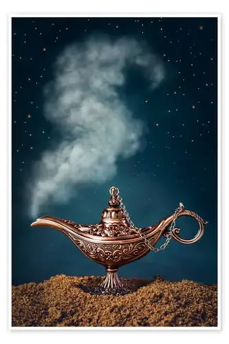 Aladdin magic lamp with smoke de Elena Schweitzer