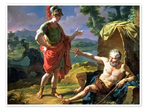 Alexander and Diogenes, 1818 de Nicolas Andre Monsiau Bridgeman Images