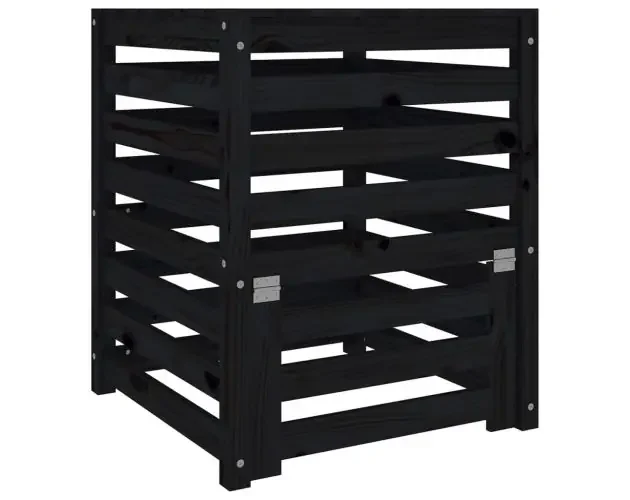 All’Ingrosso vidaXL compostador de madera maciza de pino negro 63,5×63,5×77,5 cm | Brico Depôt