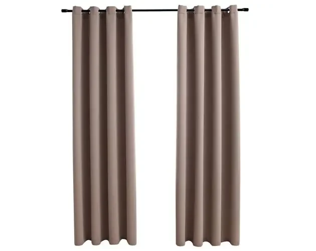 All’Ingrosso vidaXL cortinas opacas con anillas de metal 2 pzs gris topo 140×225 cm | Brico Depôt