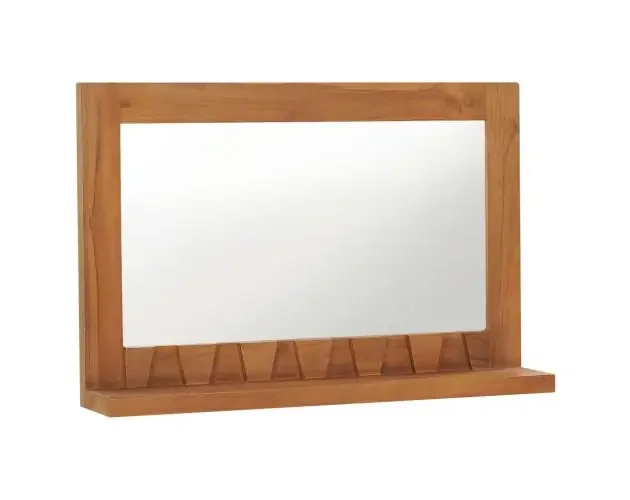 All’Ingrosso vidaXL espejo de pared con estante madera maciza de teca 60x12x40 cm | Brico Depôt