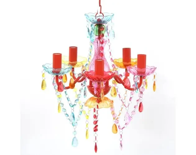 All’Ingrosso vidaXL luz de cristal 5 bombillas multicolor | Brico Depôt