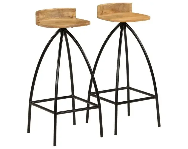 All’Ingrosso vidaXL taburetes de barra de cocina 2 unidades madera maciza de mango | Brico Depôt