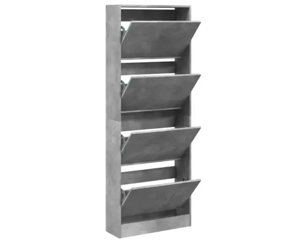 All’Ingrosso vidaXL zapatero de madera de ingeniería gris hormigón 60x21x163,5 cm | Brico Depôt