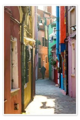 Alley in Burano, Venice de Matteo Colombo