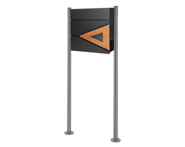 Alta Qualità Buzón con soporte antracita 120 cm para exterior con detalle madera | Brico Depôt