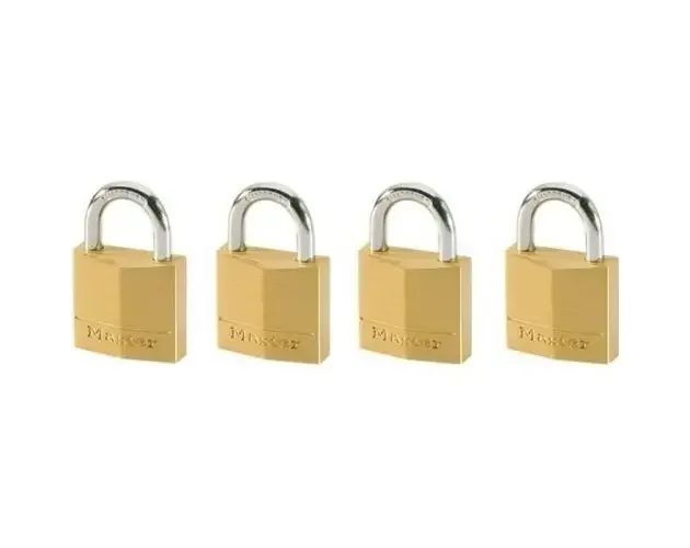 Alta Qualità Candado de latón de media apertura 30 mm – master lock – juego de 4 – amari | Brico Depôt