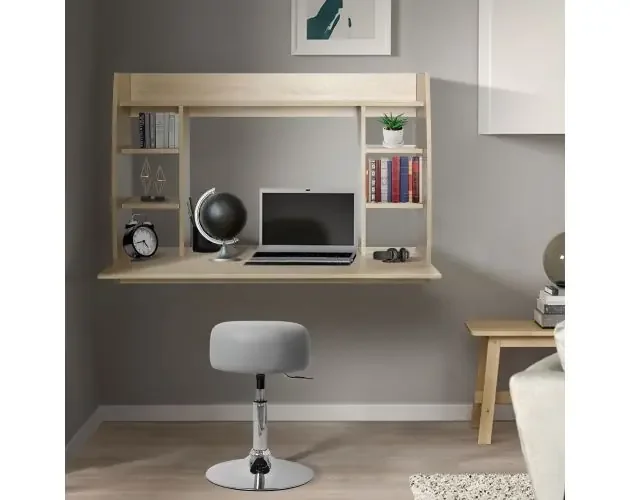 Alta Qualità Escritorio de pared 110x75x48 cm madera clara mdf ml design | Brico Depôt