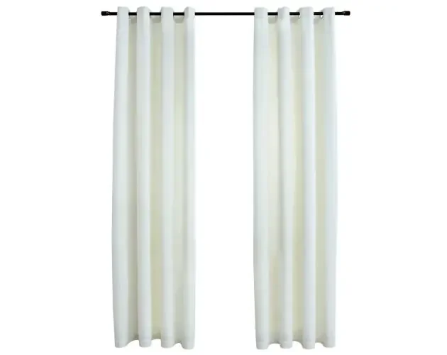 Alta Qualità vidaXL cortinas opacas con anillas 2 uds terciopelo crema 140×175 cm | Brico Depôt