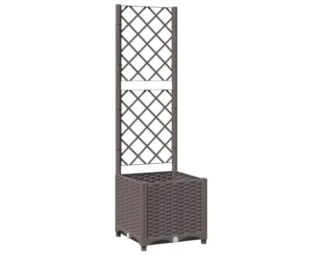 Alta Qualità vidaXL jardinera con enrejado pp marrón 40x40x136 cm | Brico Depôt