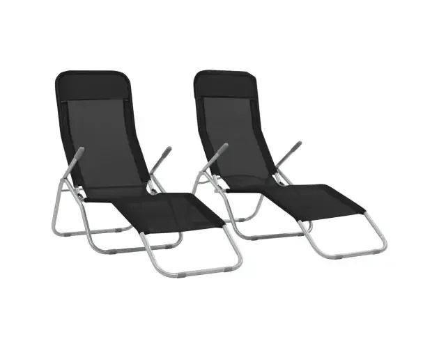 Alta Qualità vidaXL tumbonas plegables 2 unidades textilene negro | Brico Depôt