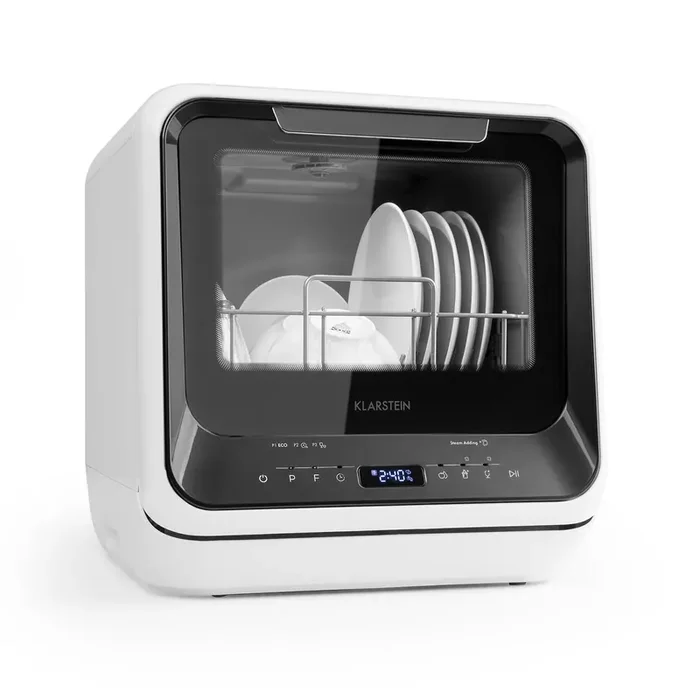 Amazonia Mini lavavajillas | Seis programas: Eco, 1 hora, Programa rápido, Fruta, Desinfección en caliente y Vidrio | EEK G | Consumo de agua: 5 litros | Listo para ser usado | Pantalla LED | Función Artigianale