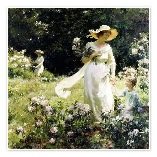 Among the Laurel Blossoms de Charles Courtney Curran Bridgeman Images