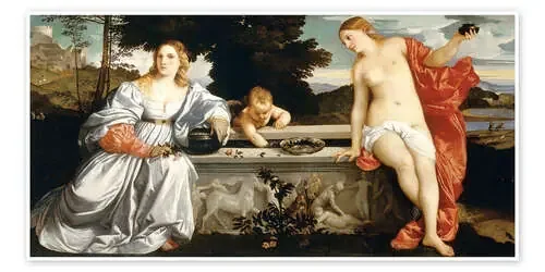 Amor sacro y amor profano de Tiziano Vecellio Master Collection