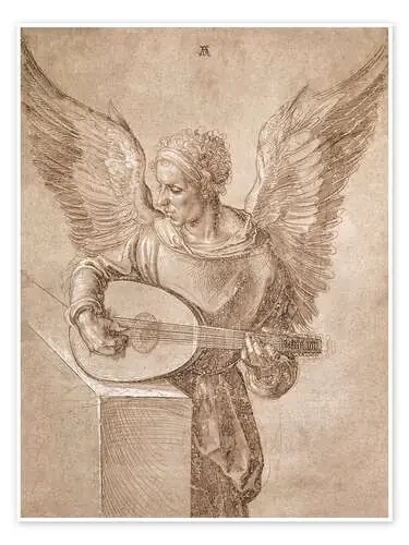 Angel playing a lute de Albrecht Dürer Bridgeman Images