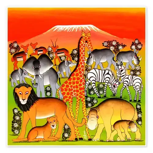 Animals of Mount Kilimanjaro de Adams Tanzania Art & Licensing