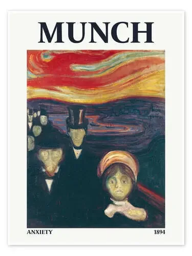 Anxiety, 1894 de Edvard Munch Exhibition Posters