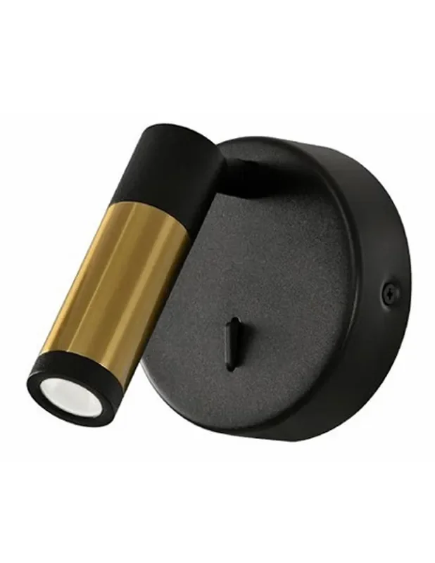 Aplique Circular Negro Cuero Led Bombilla Desmontable