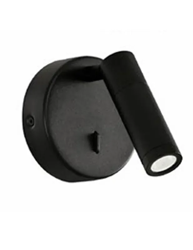 Aplique Circular Negro Led Bombilla Desmontable